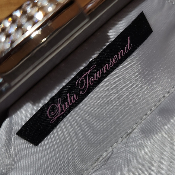 LULU TOWNSEND Silver Satin Evening Clutch/Bag - Picture 6 of 14